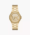 Michael Kors Lennox Three-Hand Gold-Tone Stainless Steel Watch / MK7229