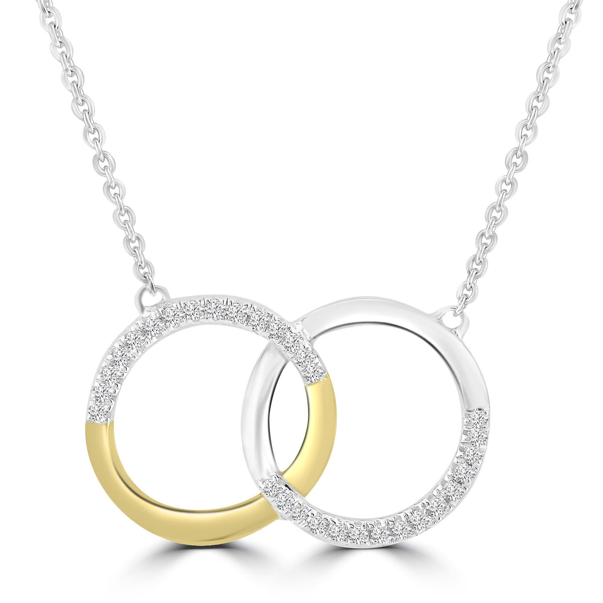 Necklace with 0.10ct Diamonds in 9K Yellow & White Gold