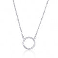 sterling silver CZ circle necklace