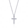 sterling silver CZ cross necklace