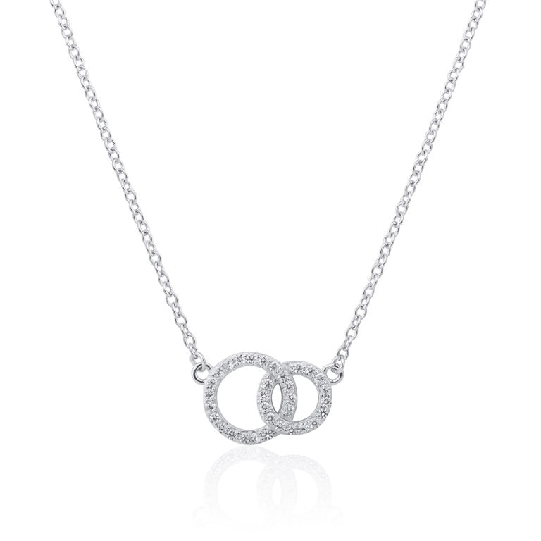 Sterling silver CZ circle necklace