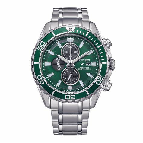 Citizen Promaster Chronograph Green Dial Eco-Drive Diver's / CA0820-50X