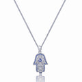 Sterling silver Evil eye hand necklace