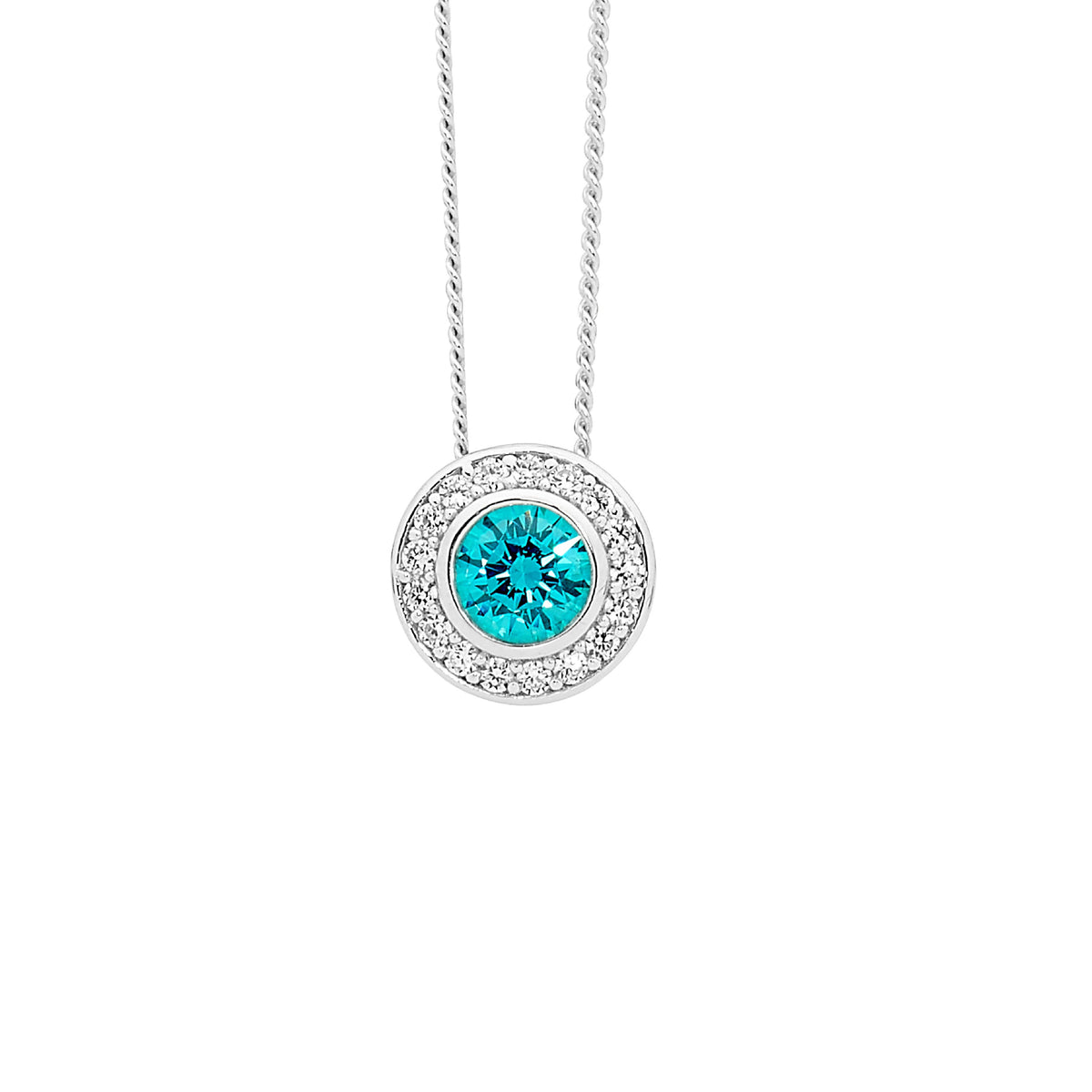 Ellani sterling silver round pendant/P720M