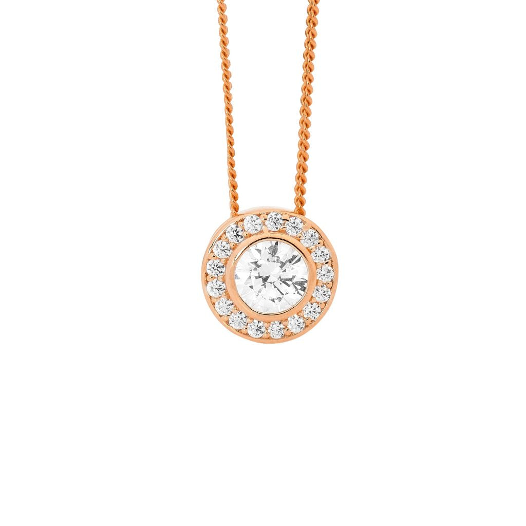 Ellani sterling silver round pendant/P720RP