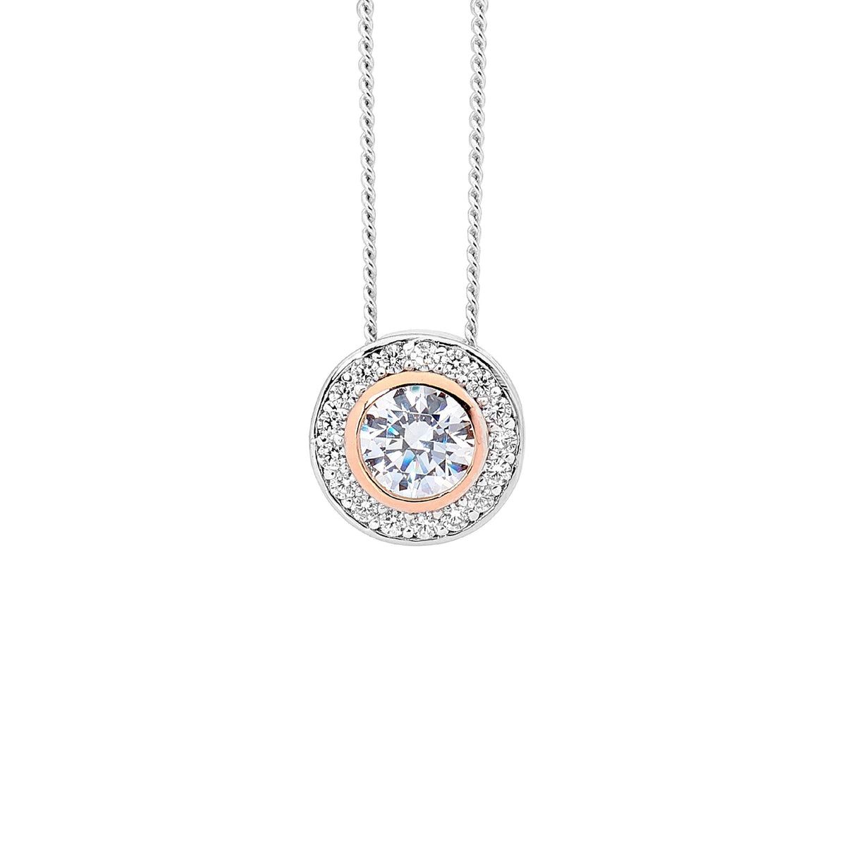 Ellani sterling silver round pendant/P720RS