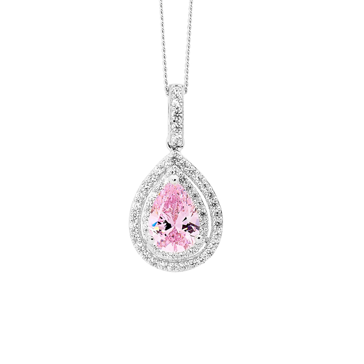 Ellani sterling silver tear drop pendant/P738LP