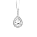 Ellani sterling silver tear drop pendant/P738w