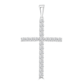 Diamond Cross Pendant with 0.50ct Diamonds in 9K White Gold - PC-0171-W