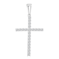 Diamond Cross Pendant with 0.25ct Diamonds in 9K White Gold - PC-0173-W