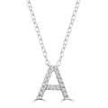 Initial 'A' Necklace with 0.06ct Diamonds in 9K White Gold
