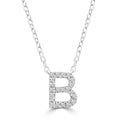 Initial 'B' Necklace with 0.09ct Diamonds in 9K White Gold