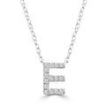 Initial 'E' Necklace with 0.09ct Diamonds in 9K White Gold