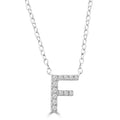 Initial 'F' Necklace with 0.06ct Diamonds in 9K White Gold
