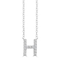 Initial 'H' Necklace with 0.09ct Diamonds in 9K White Gold