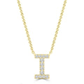 Initial 'I' Necklace with 0.06ct Diamonds in 9K Yellow Gold - PF-6271-Y