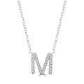 Initial 'M' Necklace with 0.09ct Diamonds in 9K White Gold