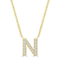 Initial 'N' Necklace wth 0.09ct Diamonds in 9K Yellow Gold - PF-6276-Y