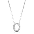 Initial 'O' Necklace with 0.09ct Diamonds in 9K White Gold