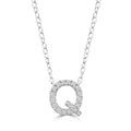 Initial 'Q' Necklace with 0.09ct Diamonds in 9K White Gold