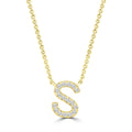 Initial 'S' Necklace with 0.06ct Diamonds in 9K Yellow Gold - PF-6281-Y
