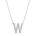 Initial 'W' Necklace with 0.09ct Diamonds in 9K White Gold