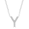 Initial 'Y' Necklace with 0.06ct Diamonds in 9K White Gold