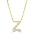 Initial 'Z' Necklace with 0.06ct Diamonds in 9K Yellow Gold - PF-6288-Y
