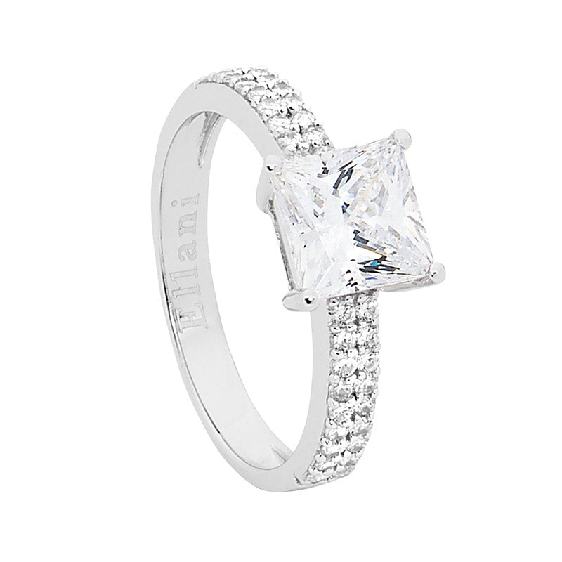 silver engagement ring