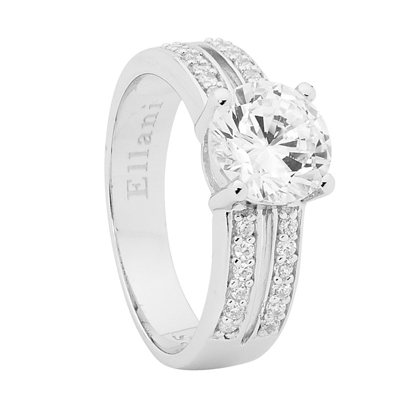 silver engagement ring