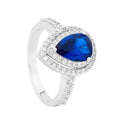 Ellani sterling silver tear drop ring/R444DB
