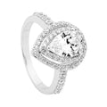 Ellani sterling silver tear drop ring /R444W