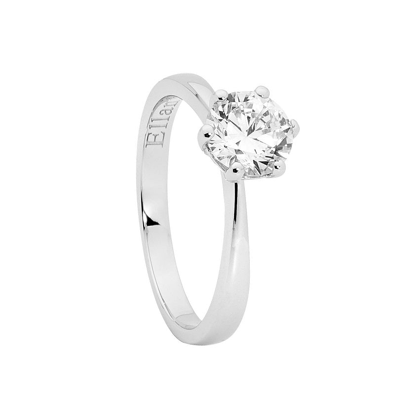 solitaire silver ring 