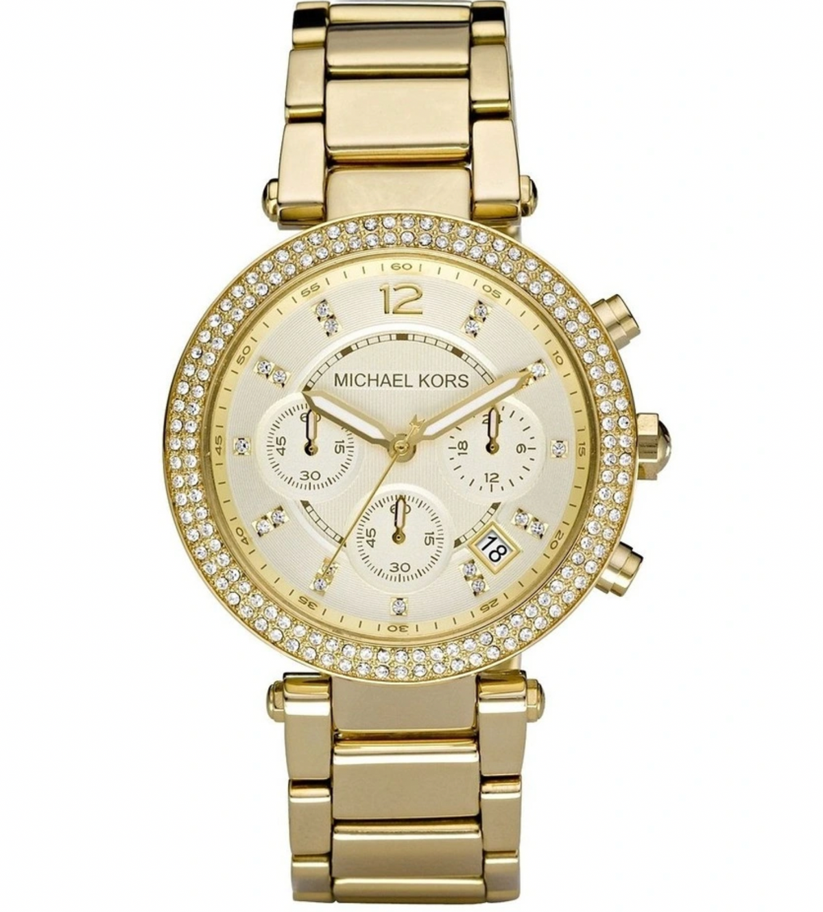 Gold Stainless Steel Chronograph Watch / Mk5354