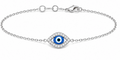 Large Silver Evil Eye Bracelet