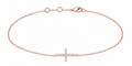 Silver - Rose Gold Plated Cross Bracelet
