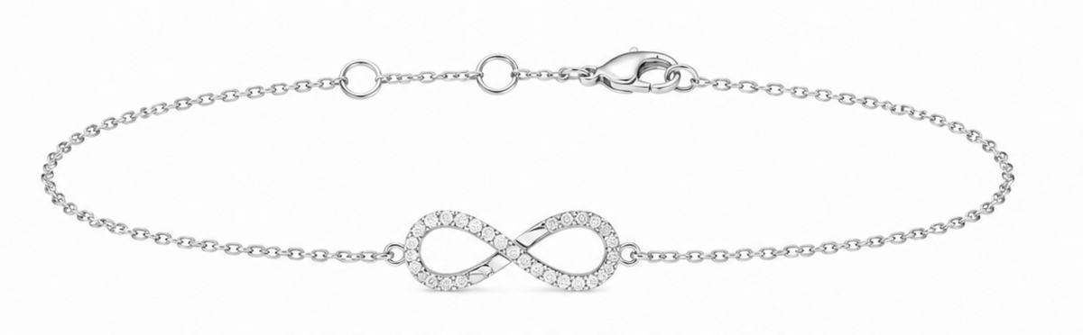Large Silver Infinity Bracelet