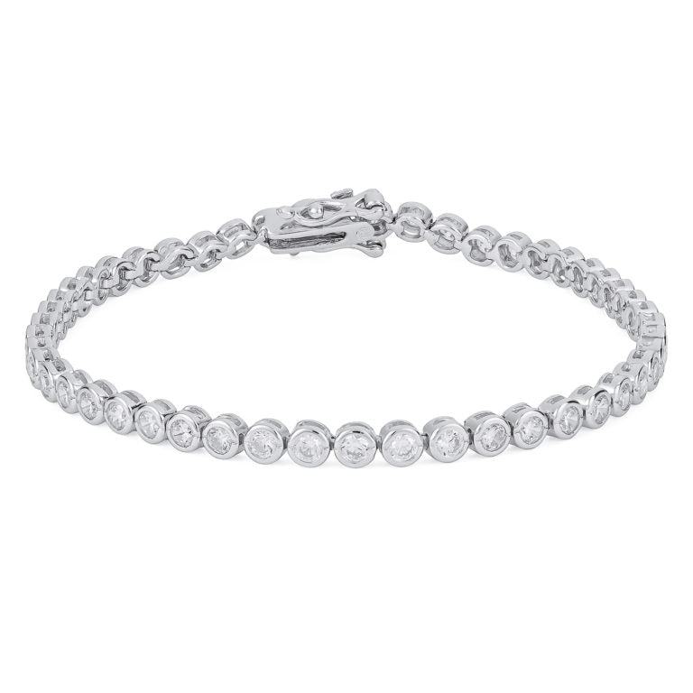 Sterling Silver CZ Round Tennis Bracelets