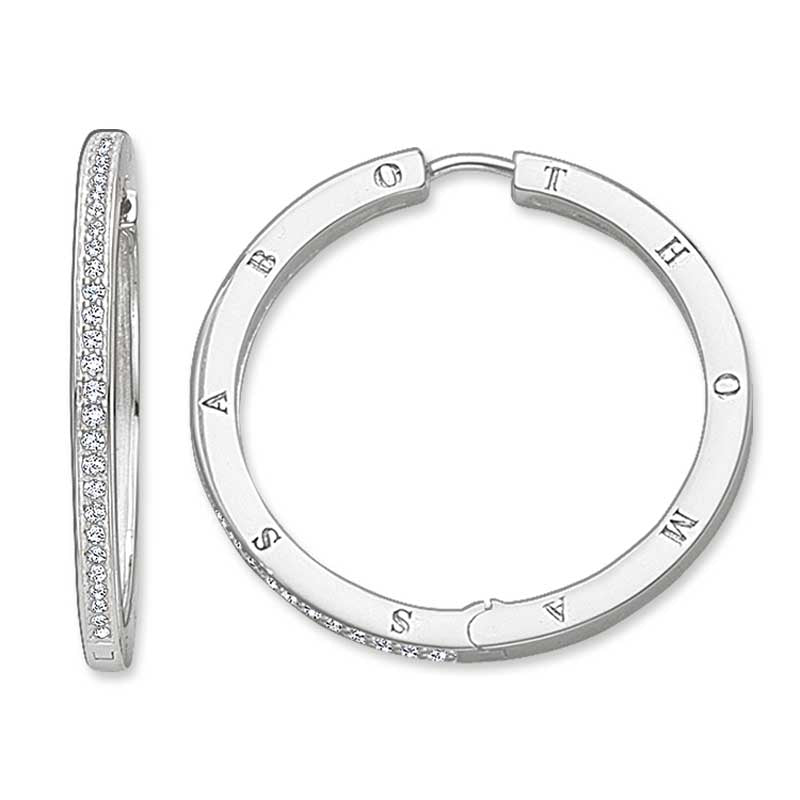 TCR539/ Thomas Sabo WCZ Hoop Earrings Lge