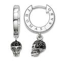 TCR573/ Thomas Sabo BCZ Skull Hinged Hoop Earrings