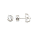 TH1670/ Thomas Sabo Bezel White CZ Stud Earrings LGE