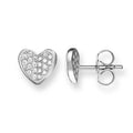 TH1863CZ/ Thomas Sabo Heart Pave CZ Stud Earrings