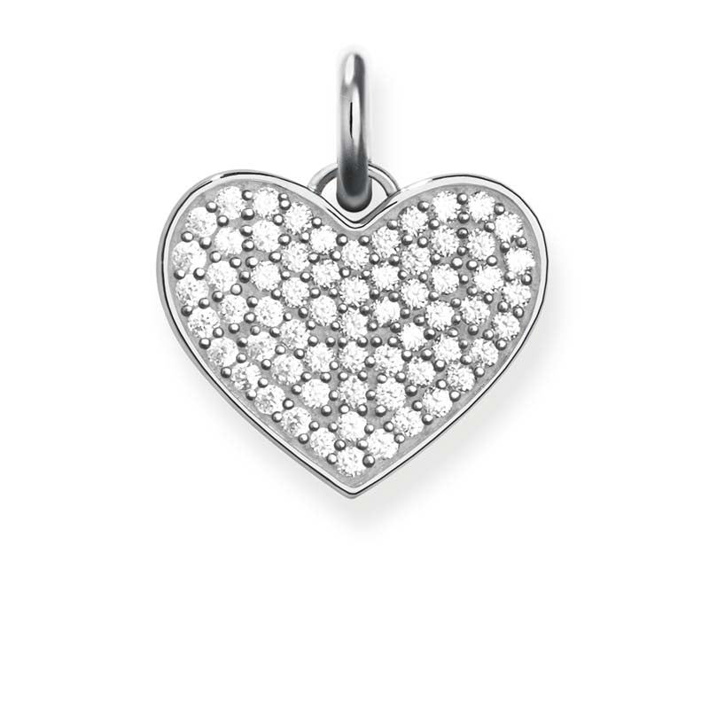 TLBPE0022CZ/ Thomas Sabo Engravable Pave CZ Heart Pendant
