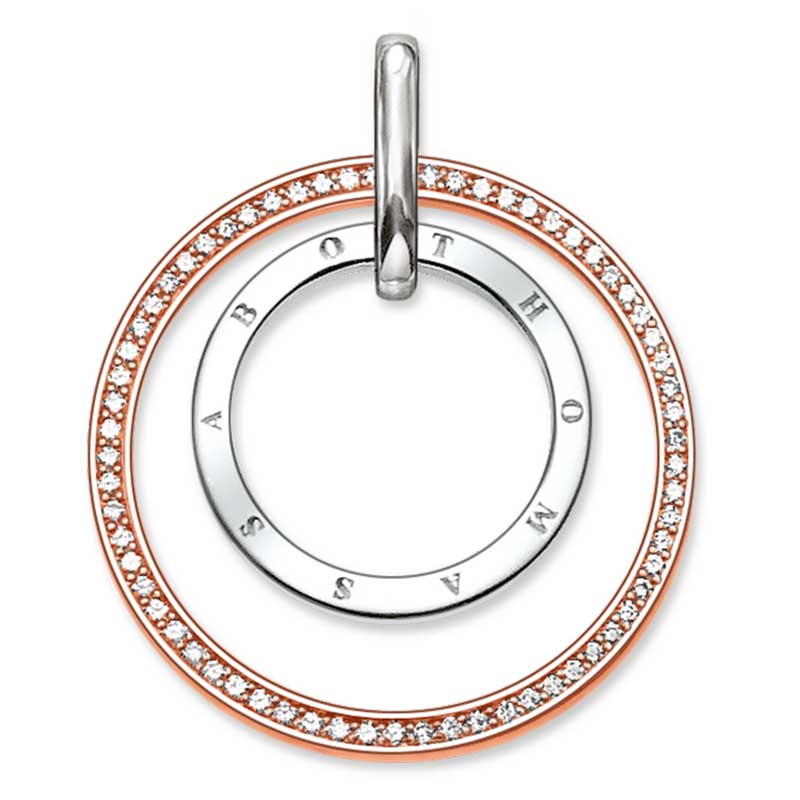 TPE655CZR/ Thomas Sabo Double Circle CZ RGP Pendant