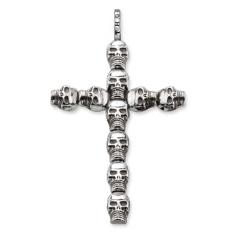 TPE660/ Thomas Sabo Mini Skulls Cross Silver Pendant Med