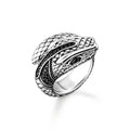 THOMAS SABO Snake Head ring with black stones