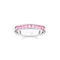 THOMAS SABO Heritage Pink Pave Silver Band Ring