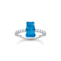 THOMAS SABO Ring with blue mini sized goldbears and zirconia