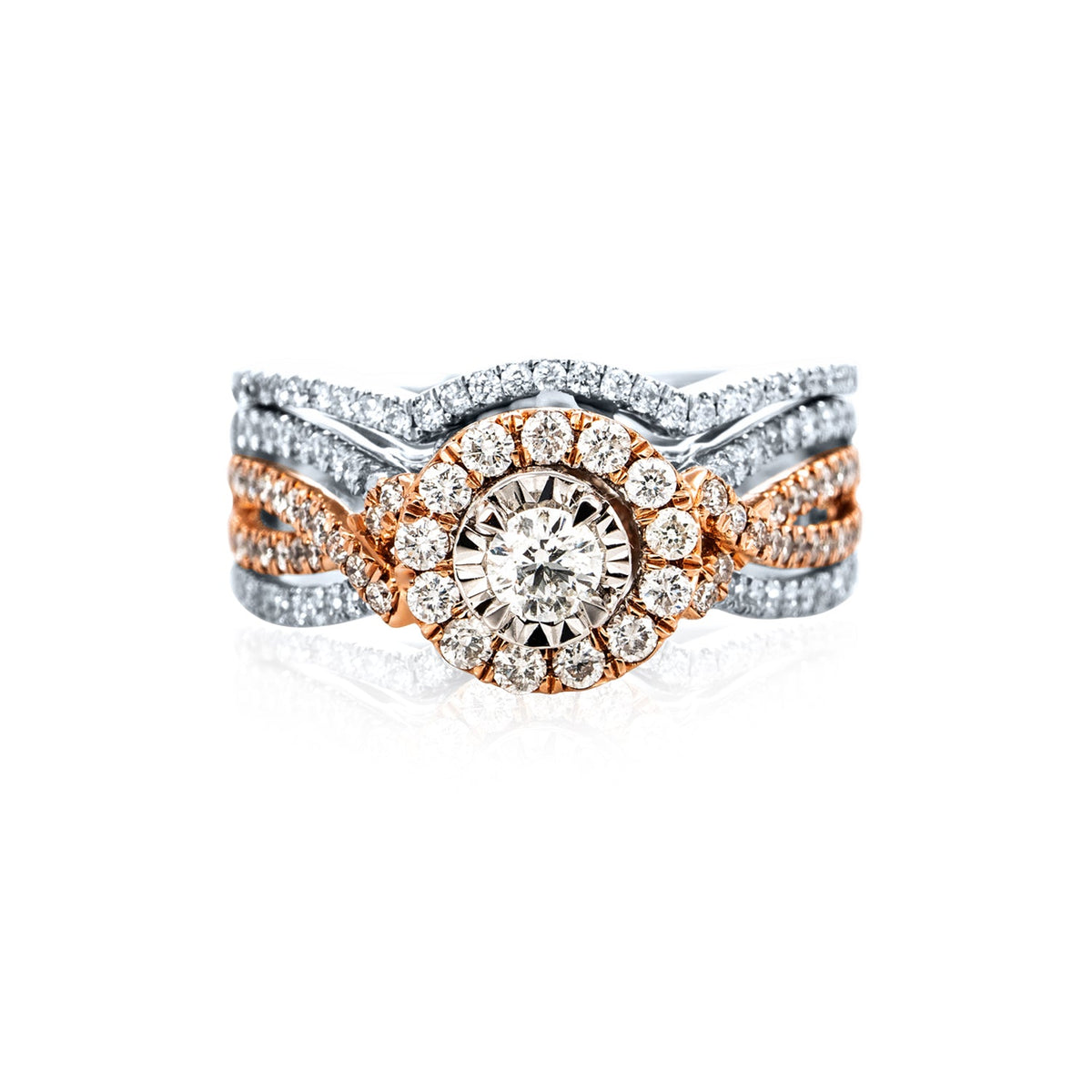 Verve 14K Engagement Ring with Wedding Band