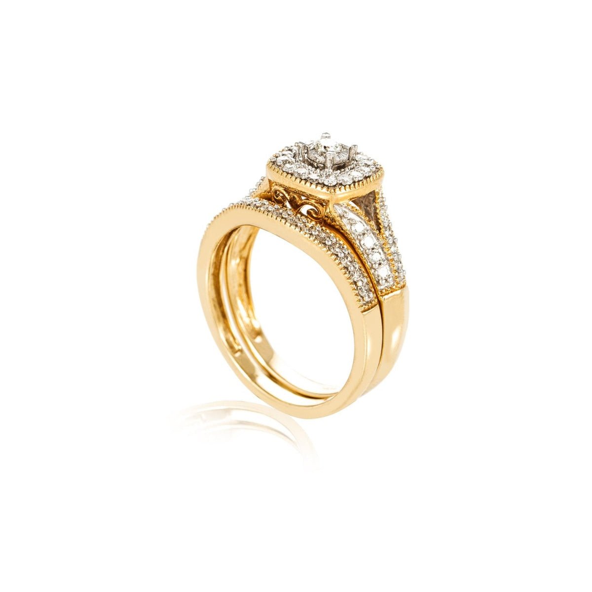 Verve 10K Bridal set/engagement ring with wedding band